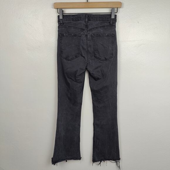 Reformation Flood & Flare Jeans Womens 25 Kick Boot Suez Black Wash Raw Hem - Picture 7 of 10